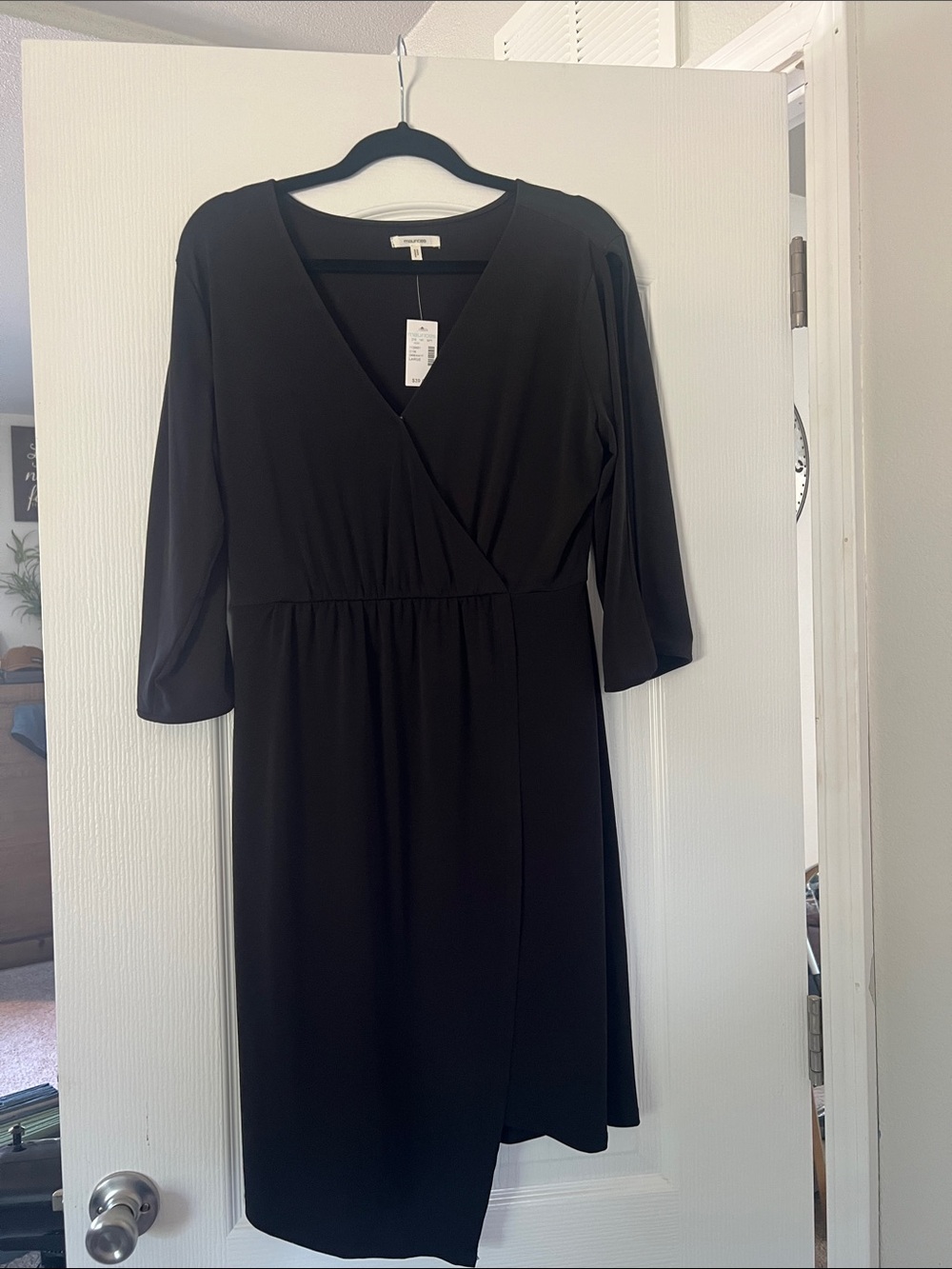 Maurices Black Wrap-Style Midi Dress